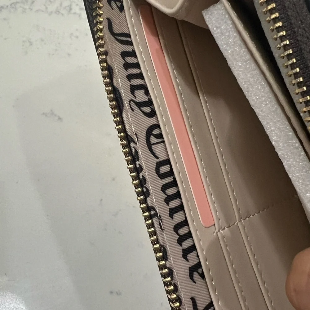 Juicy Couture Blush and Black Embroidered Wallet